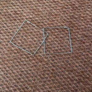 Vintage thin sterling silver square hoops